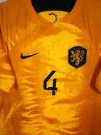 2022-23 Netherlands Home Shirt Virgil #4 - detailed view