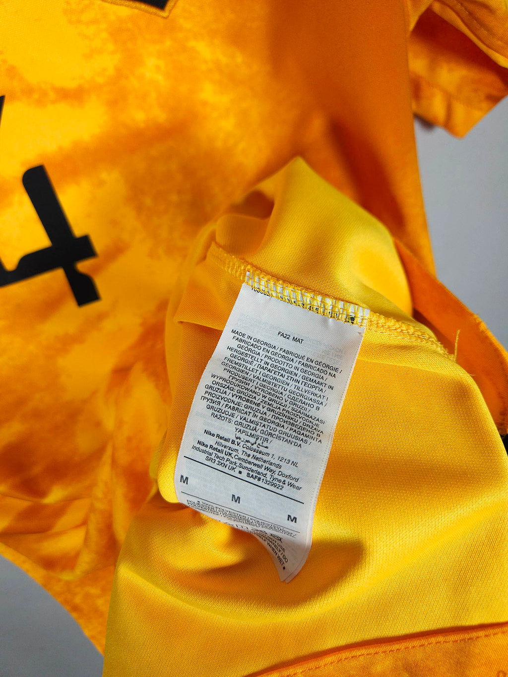 2022-23 Netherlands Home Shirt Virgil #4 - detailed view