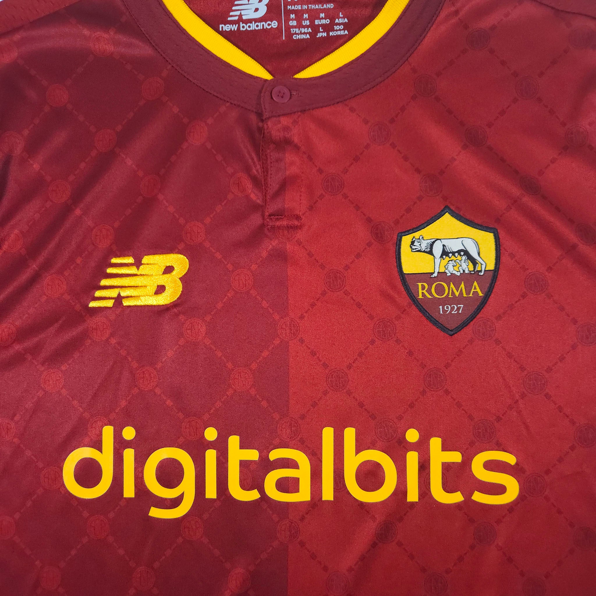 2022-23 AS Roma Home Shirt Pellegrini #7 - detailed view