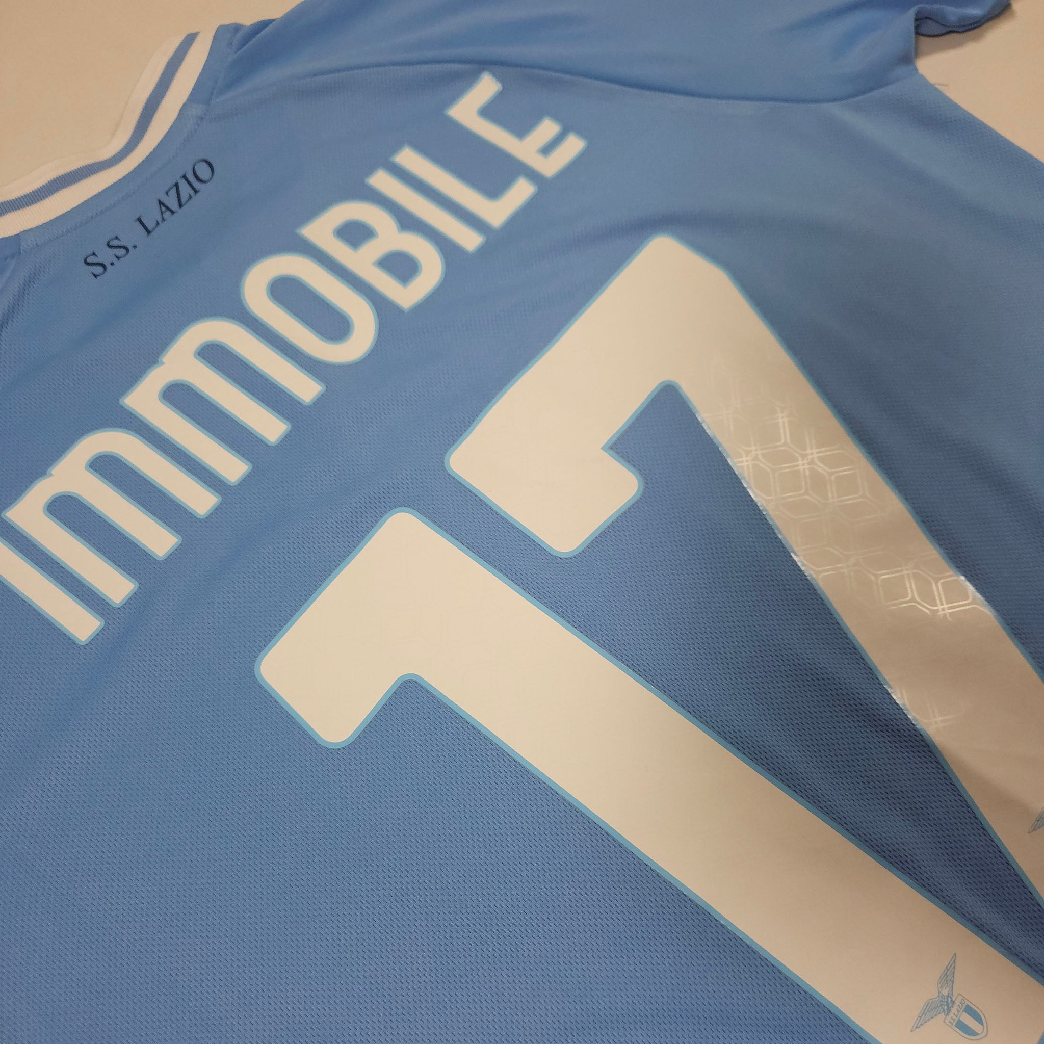 2022-23 Lazio Home Shirt Immobile #17 detailed view 9