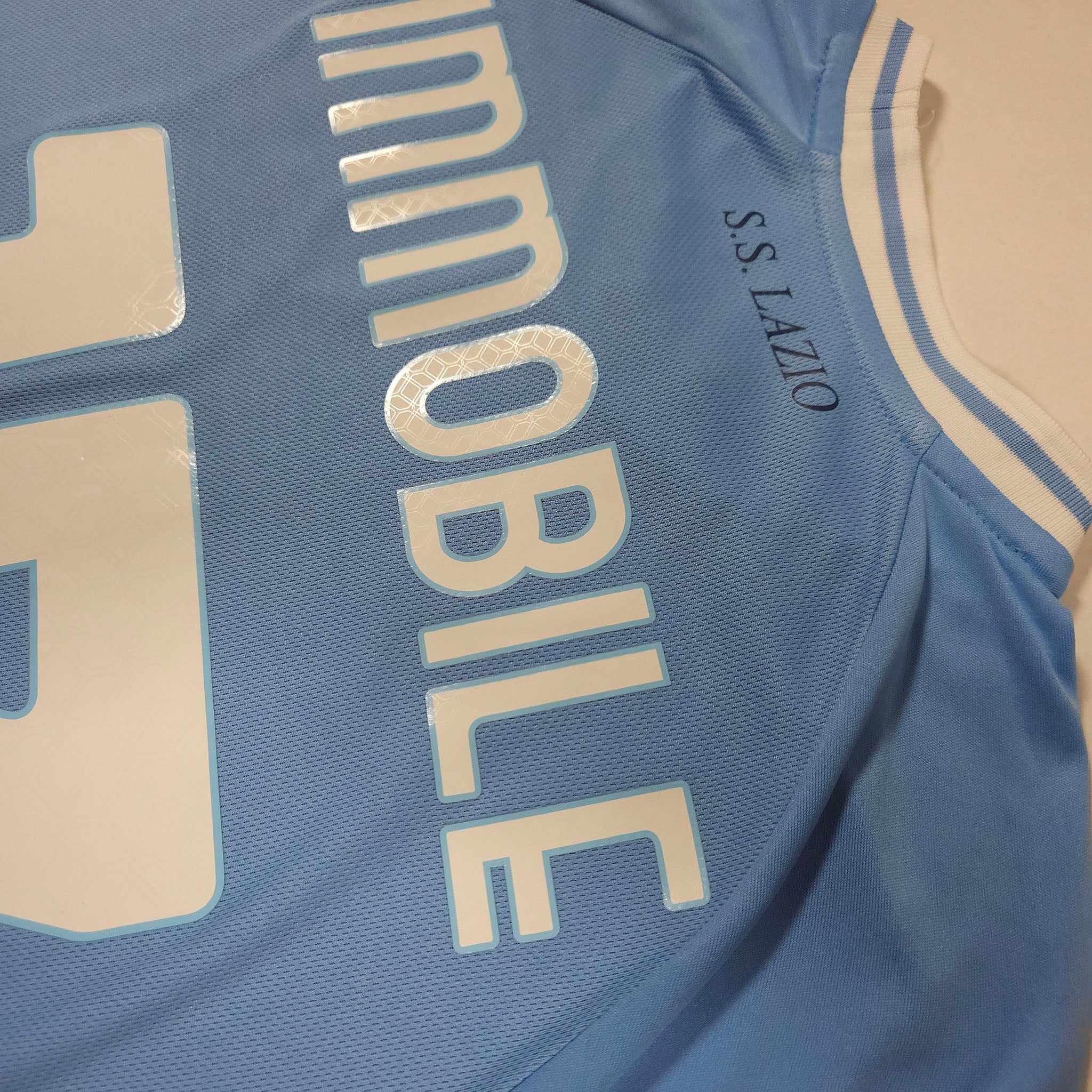 2022-23 Lazio Home Shirt Immobile #17 detailed view 14