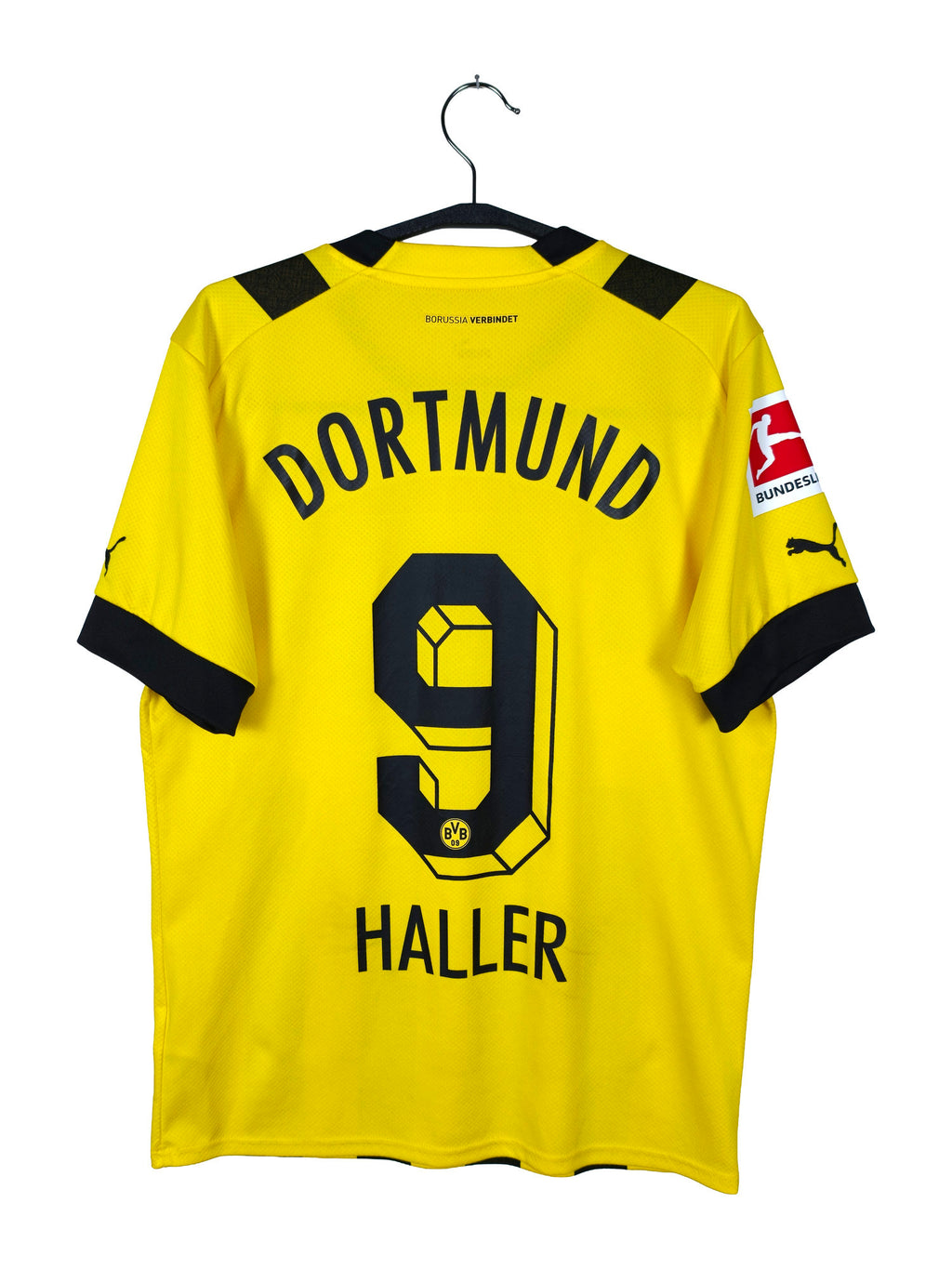 2022-23 Borussia Dortmund Home Shirt Haller #9 - back view