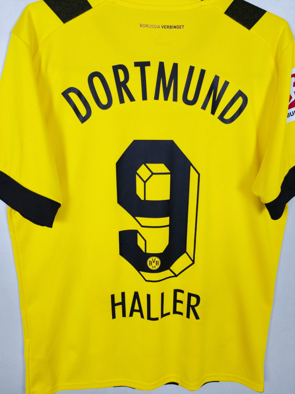 2022-23 Borussia Dortmund Home Shirt Haller #9 - detailed view