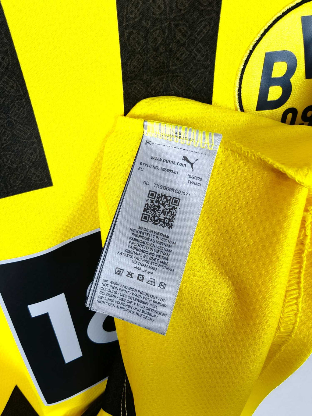 2022-23 Borussia Dortmund Home Shirt Haller #9 - detailed view