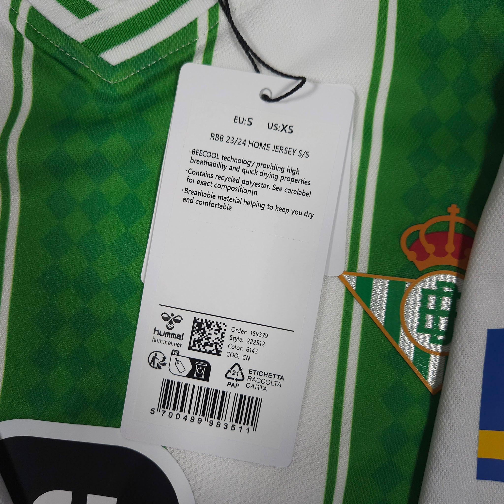 2023-24 Real Betis Home Shirt - detailed view