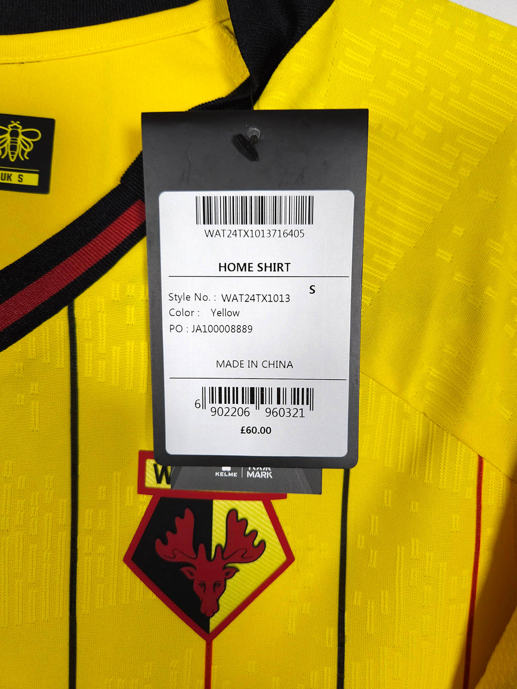 2024-25 Watford Home Shirt - detailed view