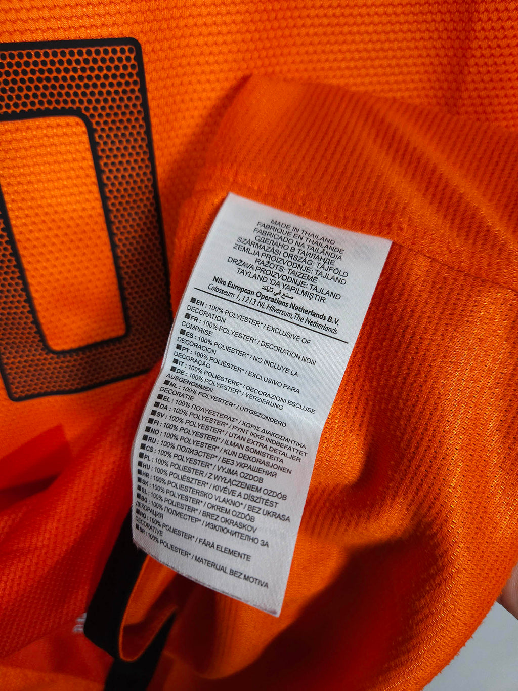 2012-13 Netherlands Home Shirt Sneijder #10 - detailed view