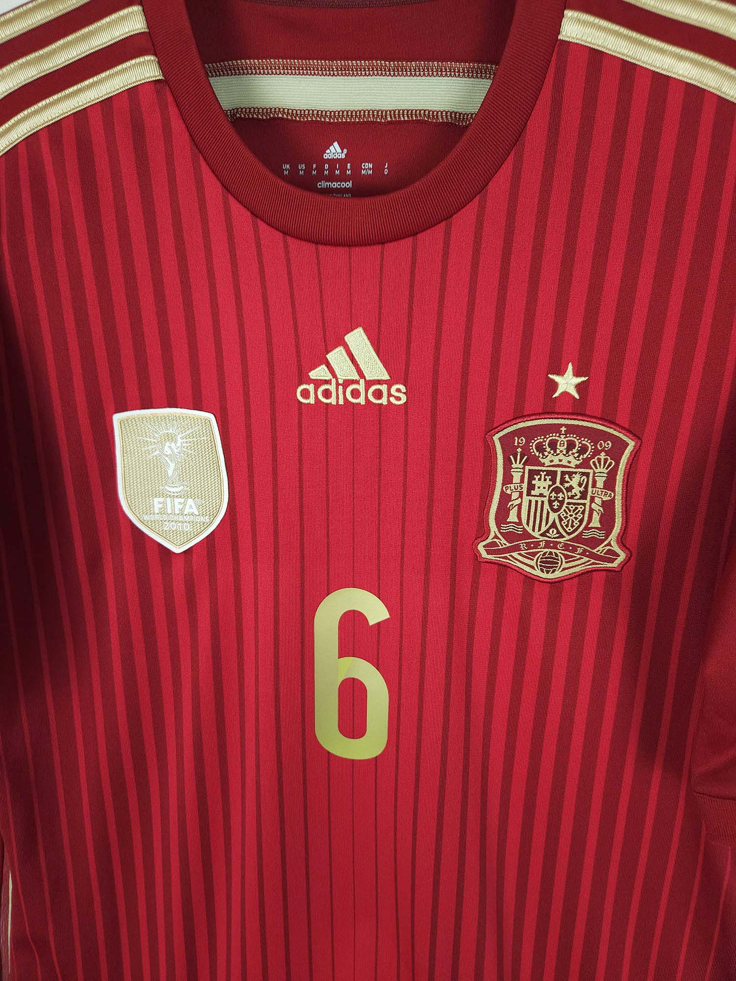 2014-15 Spanje thuisshirt Iniesta #6