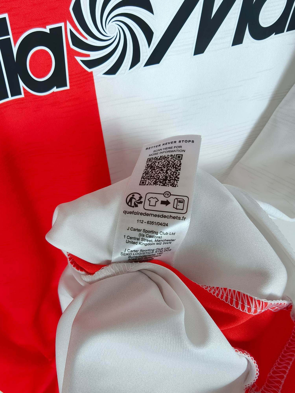 2024-25 Feyenoord Home Shirt Q. Timber #8 - detailed view