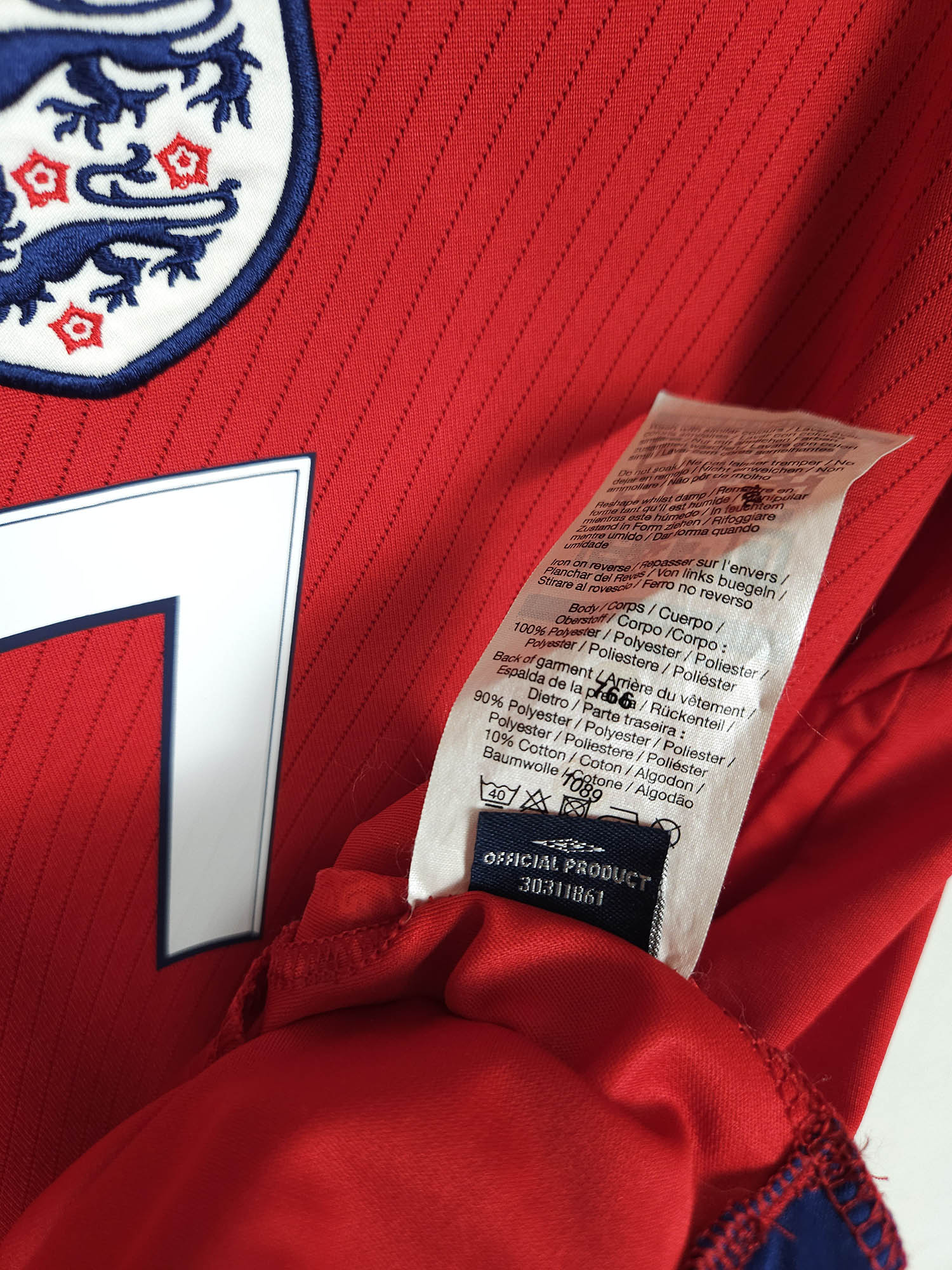 2008-10 England Away Shirt Beckham #7