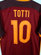 2015-16 AS Roma thuisshirt Totti #10 - detailfoto