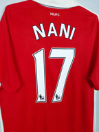 2010-11 Manchester United thuisshirt Nani #17 - detailfoto