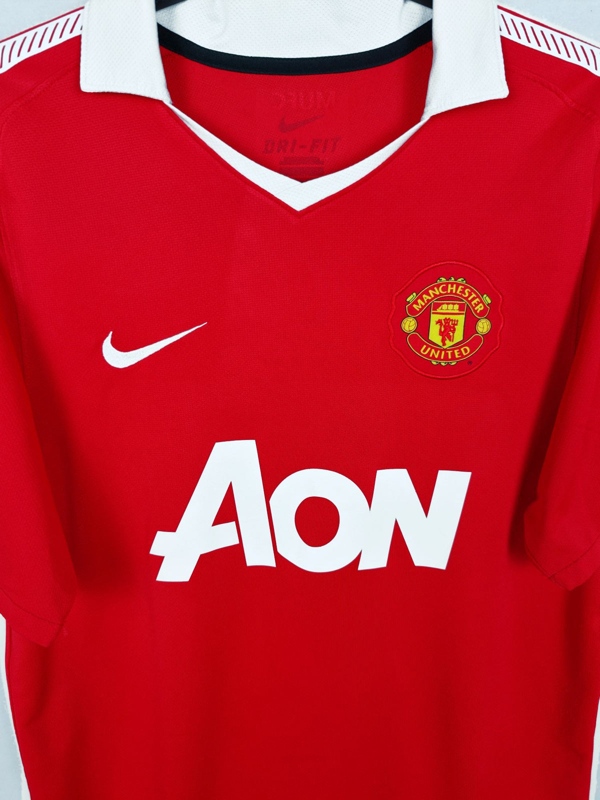 2010-11 Manchester United thuisshirt Nani #17 - detailfoto