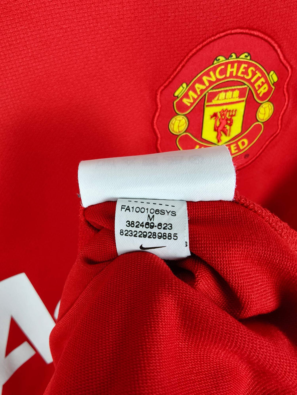 2010-11 Manchester United thuisshirt Nani #17 - detailfoto