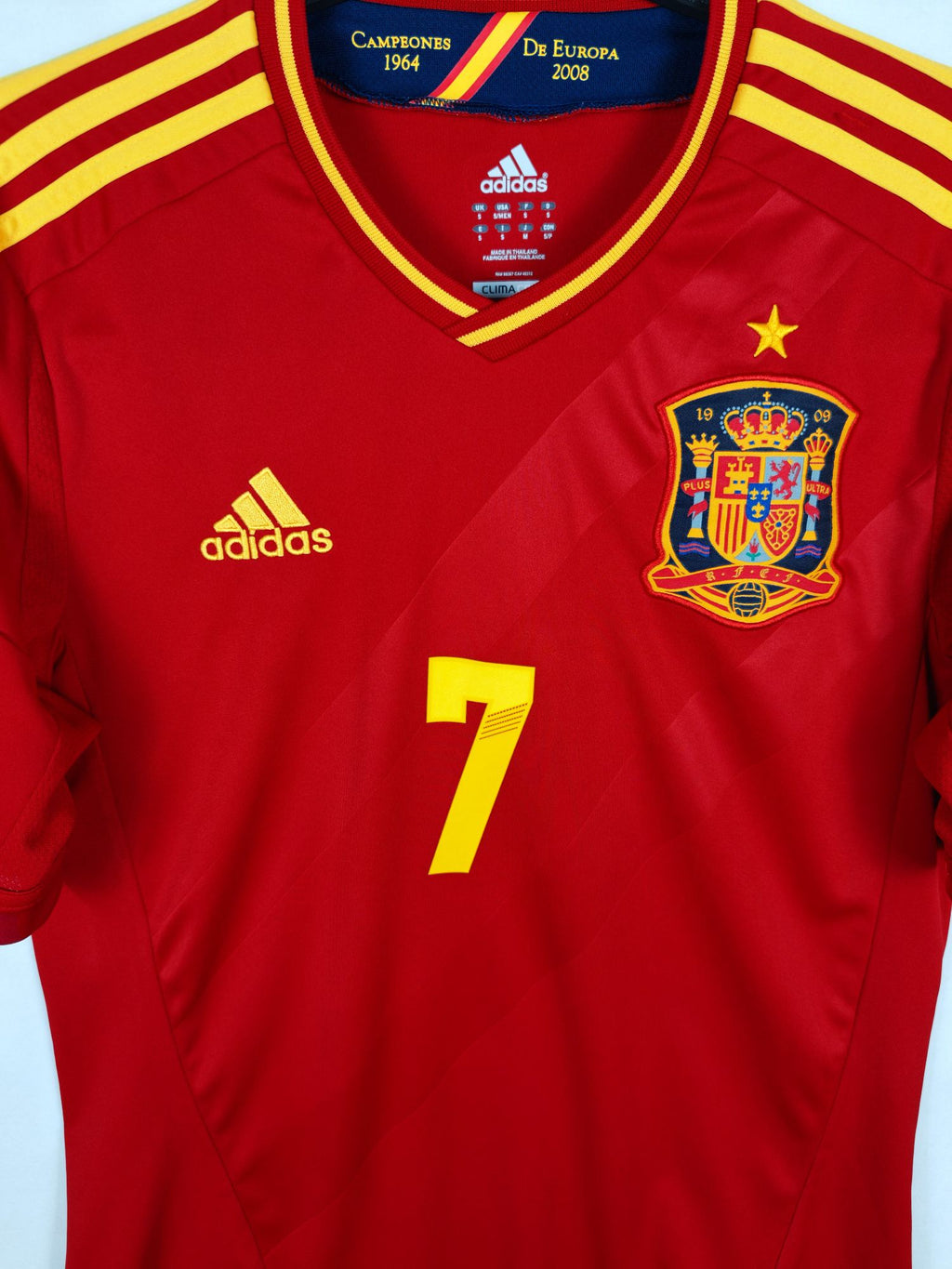 2011-12 Spain Home Shirt David Villa #7 - detailed view