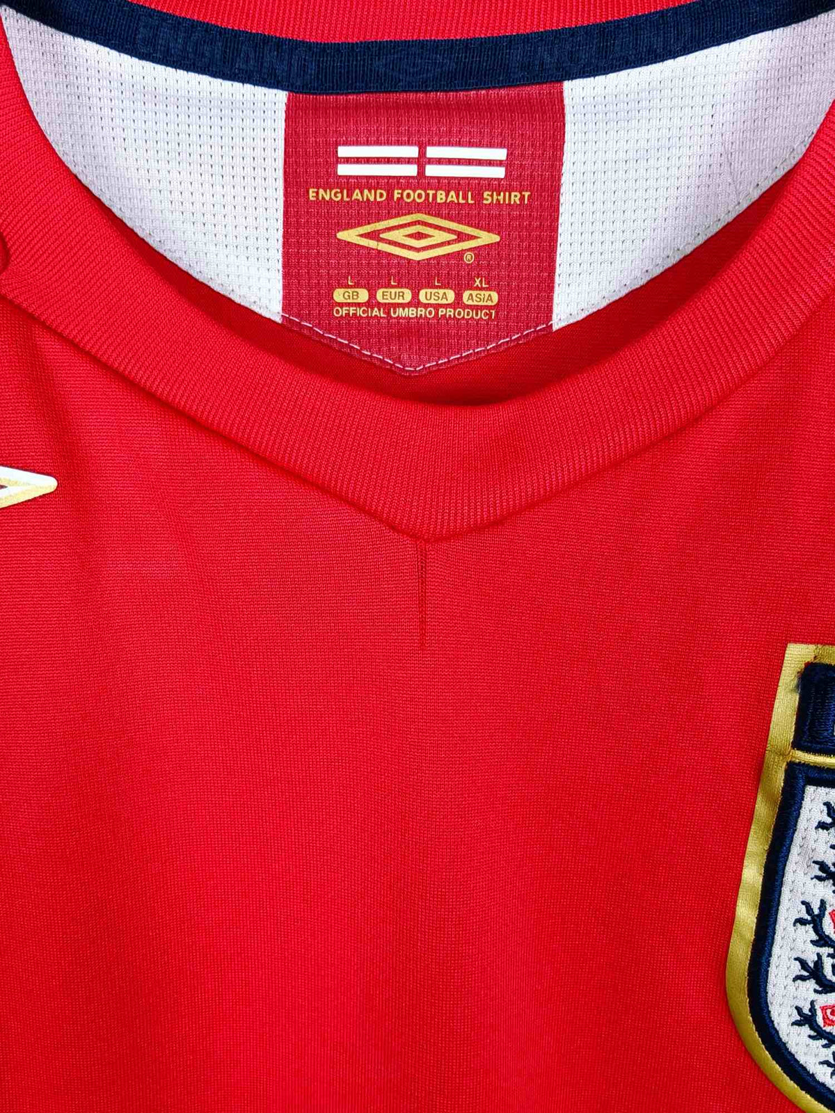 2006-08 England Away Shirt Beckham #7 - detailed view