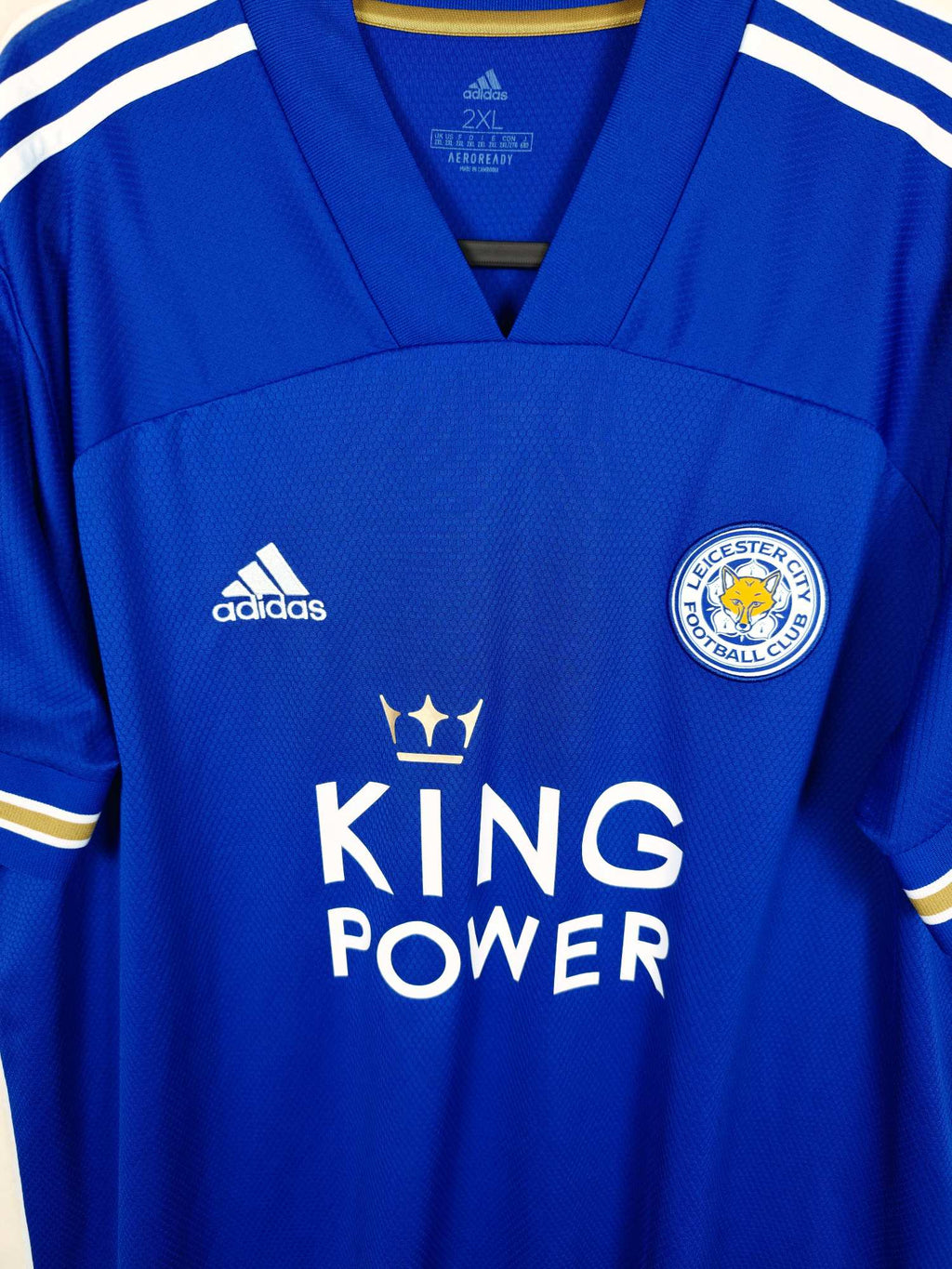 2020-21 Leicester City thuisshirt - detailfoto