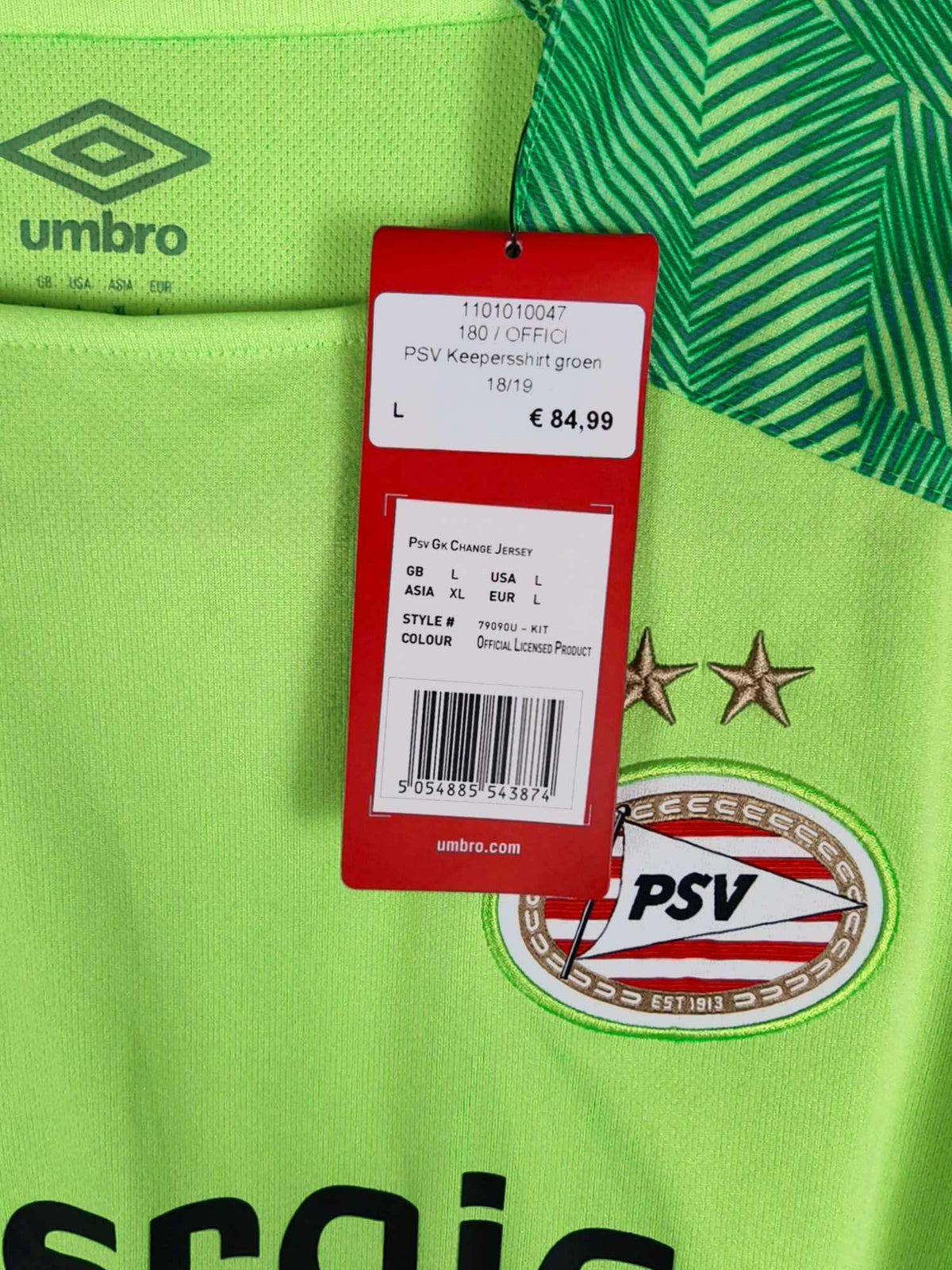 2018-19 PSV Goalkeeper Shirt - detailed view