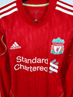 2010-12 Liverpool thuisshirt Torres #9 (LS) - detailfoto
