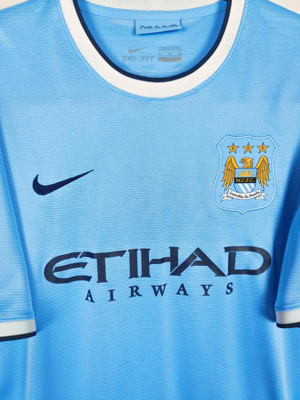 2013-14 Manchester City thuisshirt A. Negredo #9 - detailfoto
