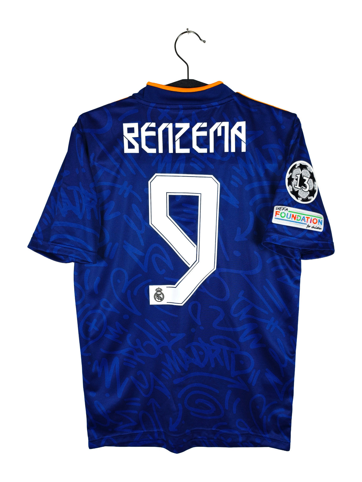 2021-22 Real Madrid Away Shirt Benzema #9 - back view