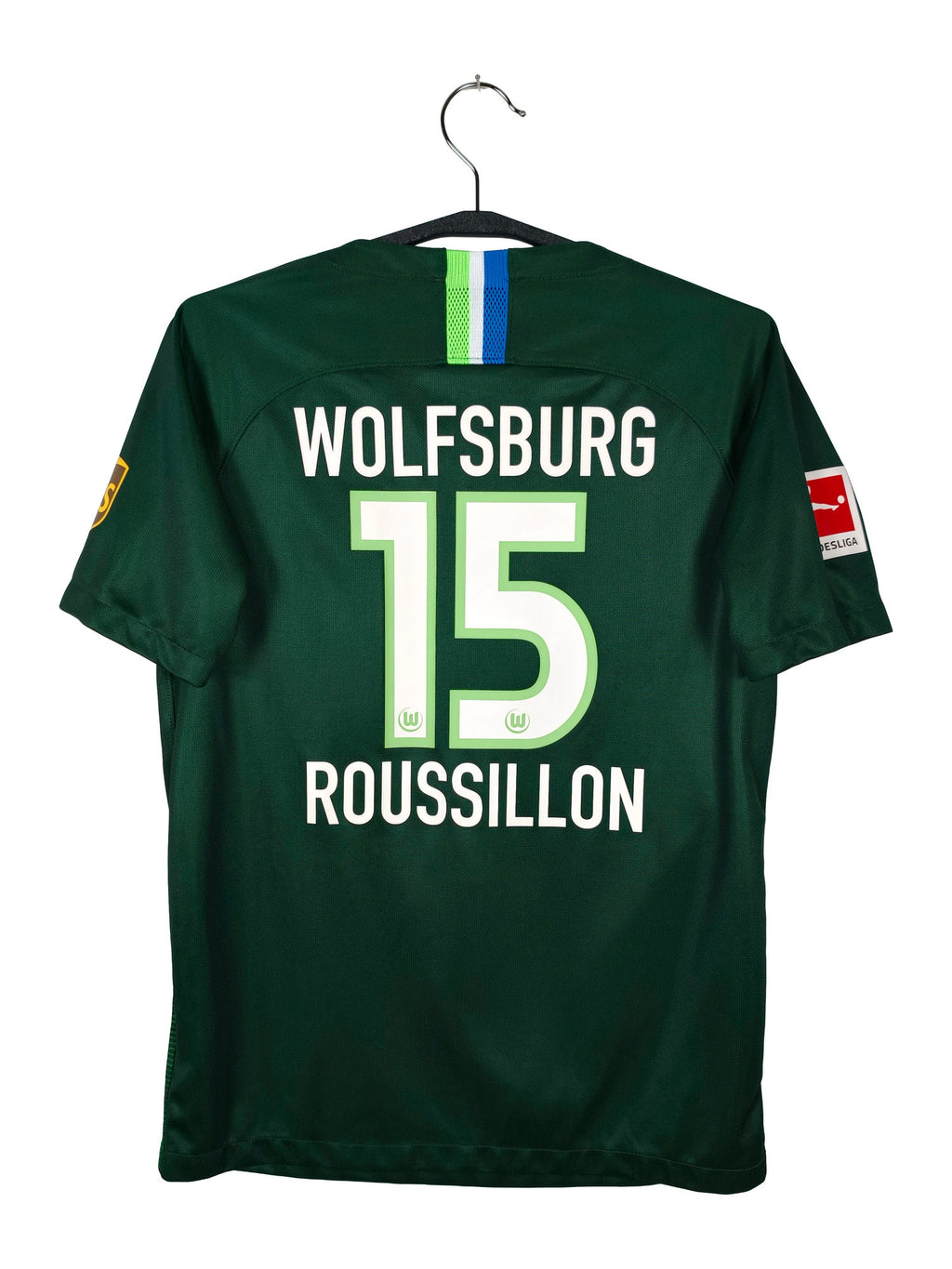 2018-19 Wolfsburg Home Shirt Roussillon #15 - back view