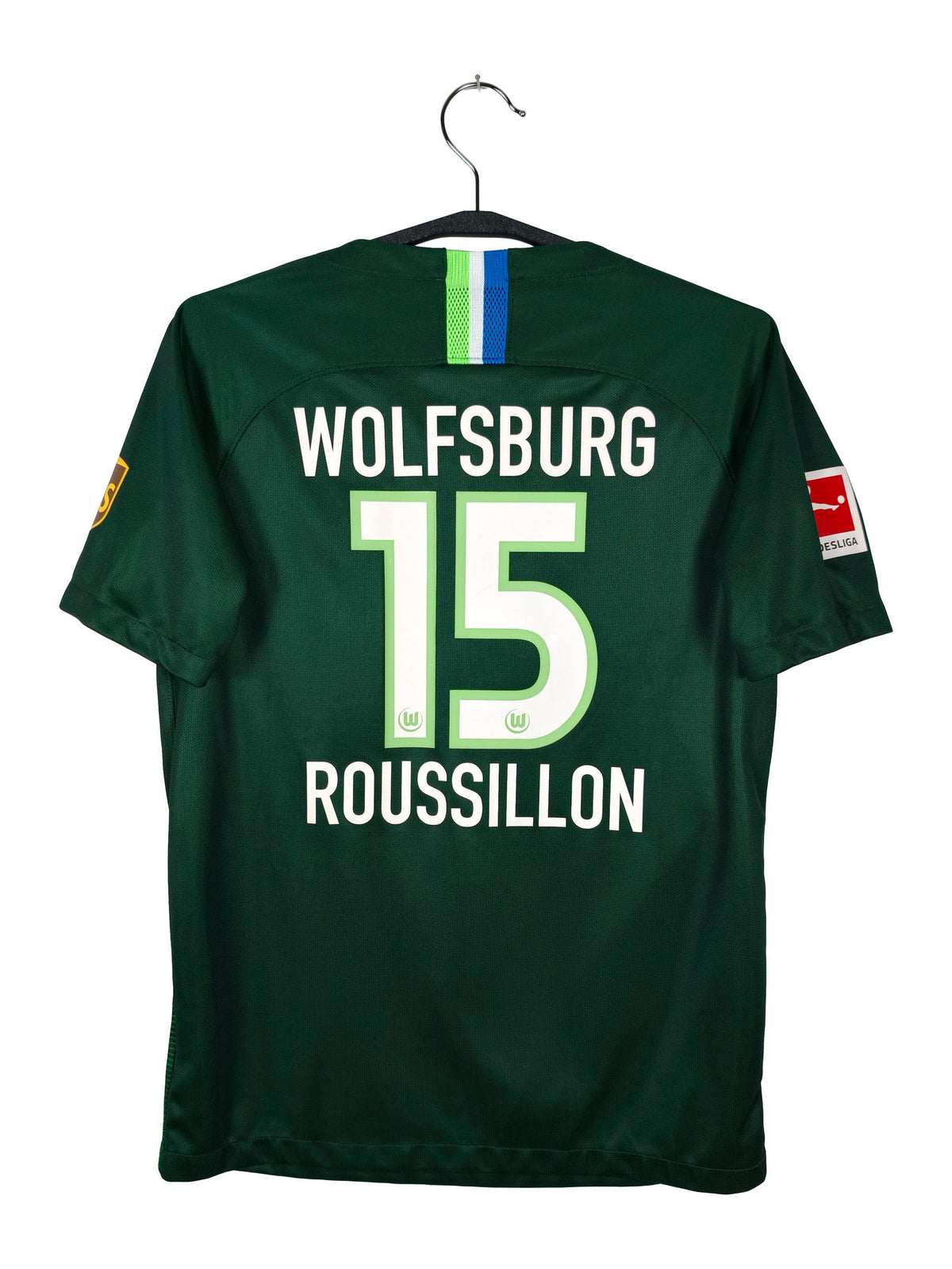 2018-19 Wolfsburg Home Shirt Roussillon #15 - back view