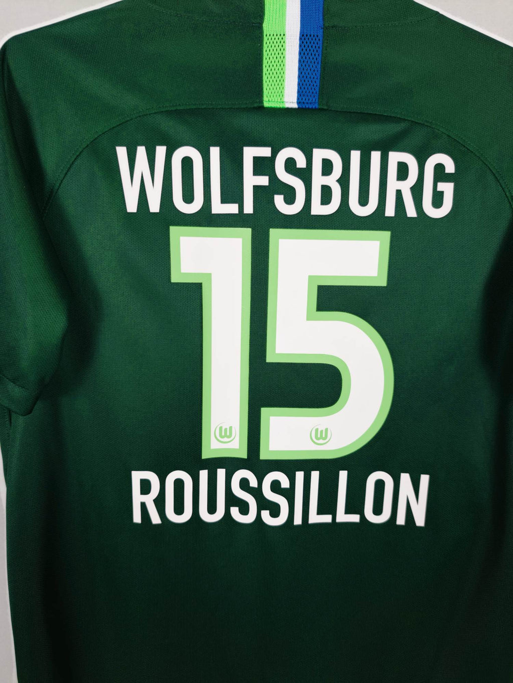2018-19 Wolfsburg Home Shirt Roussillon #15 - detailed view