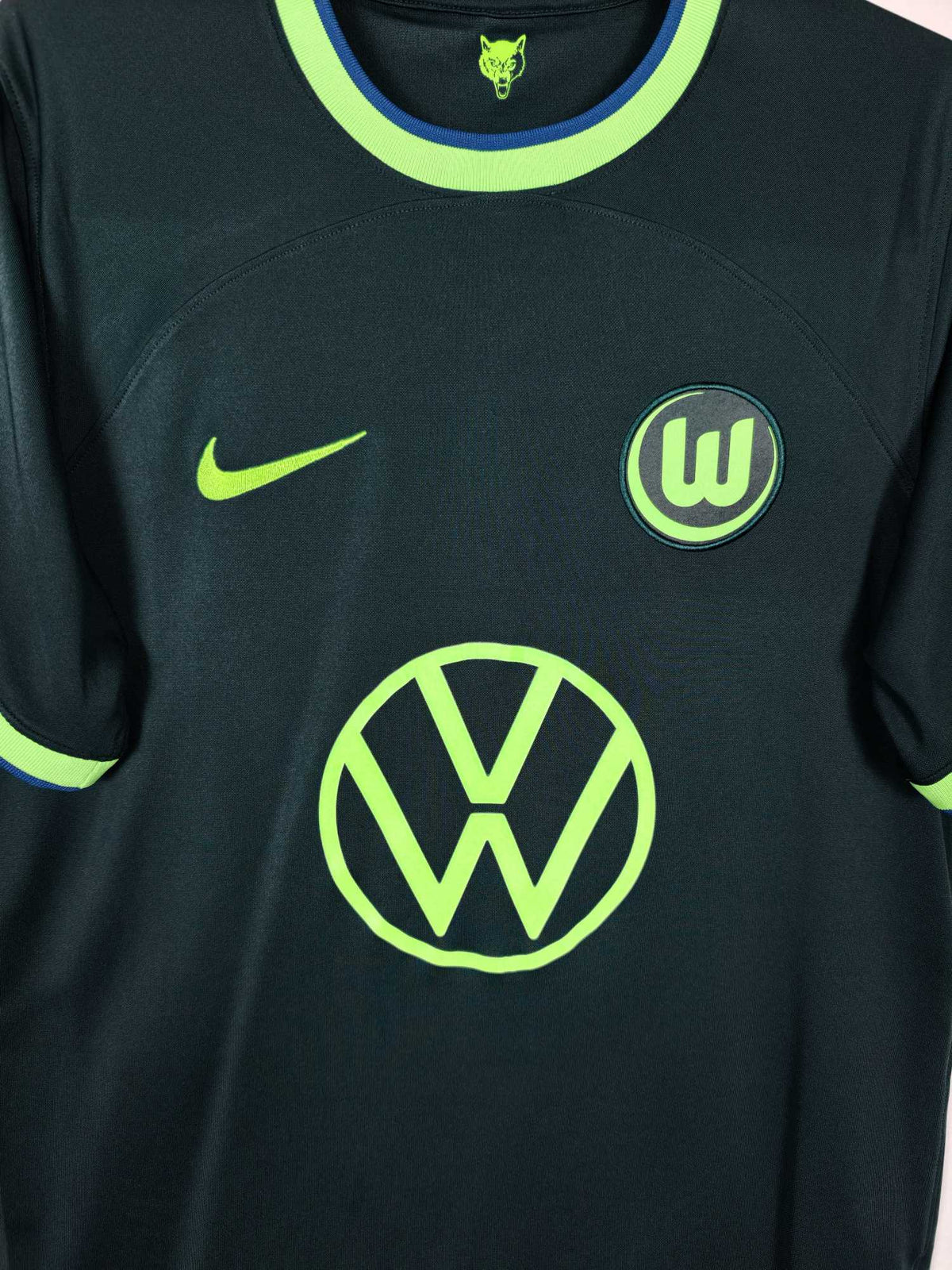 2022-23 Wolfsburg Away Shirt F. Nmecha #22 - detailed view