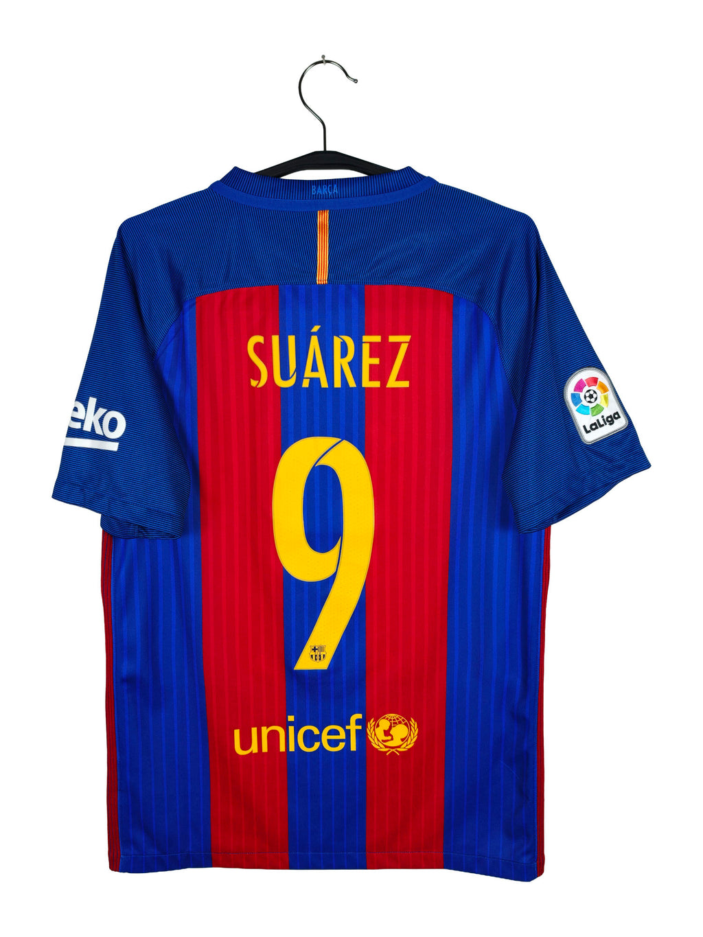 2016-17 Barcelona Home Shirt Suárez #9 - back view