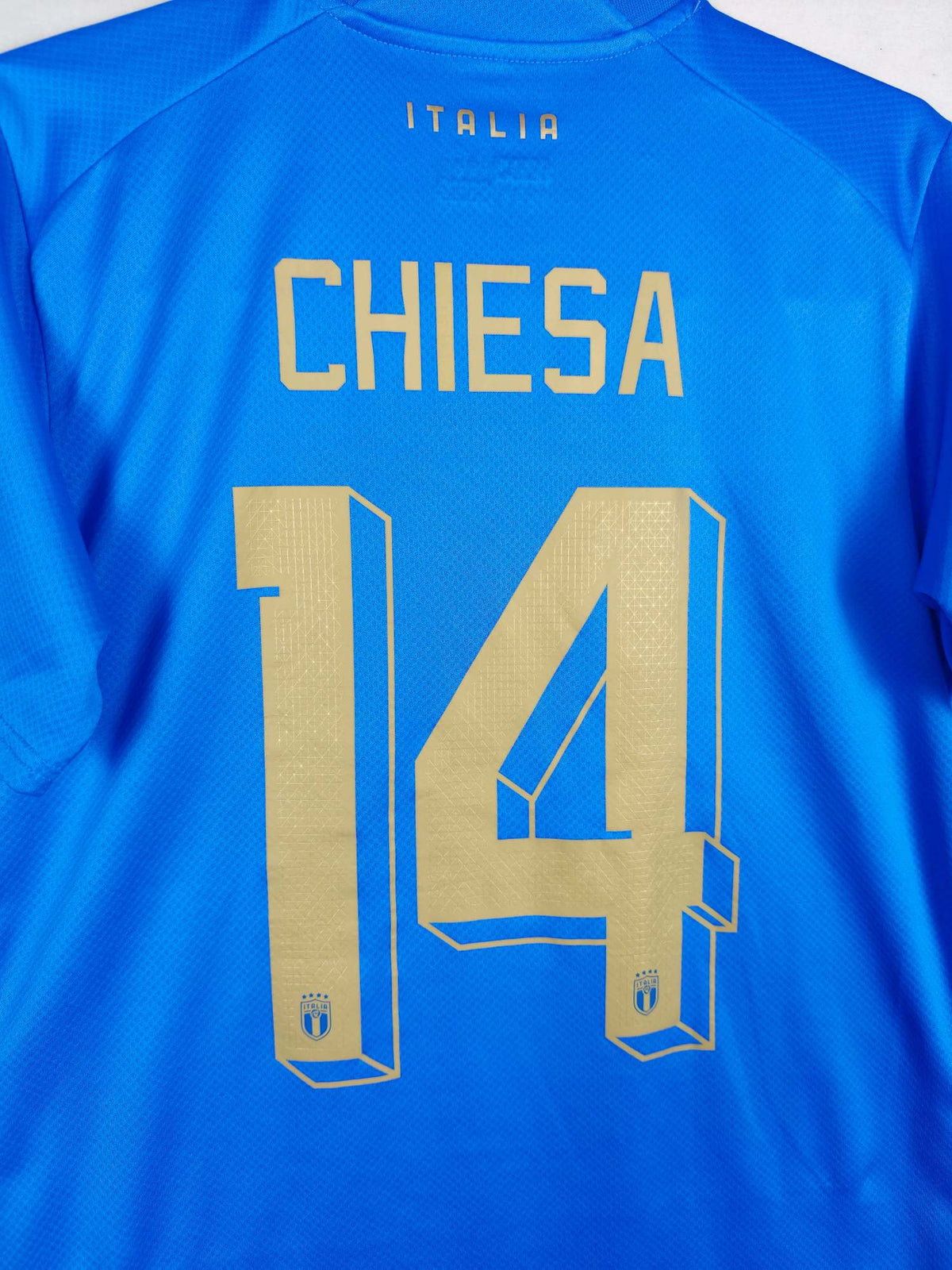 2022 Italy Home Shirt Chiesa #14 - detailed view