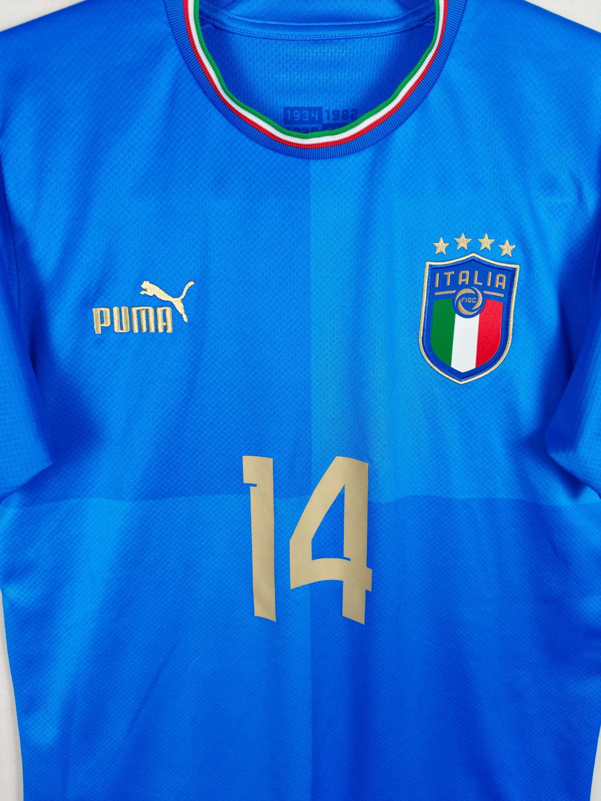 2022 Italy Home Shirt Chiesa #14 - detailed view