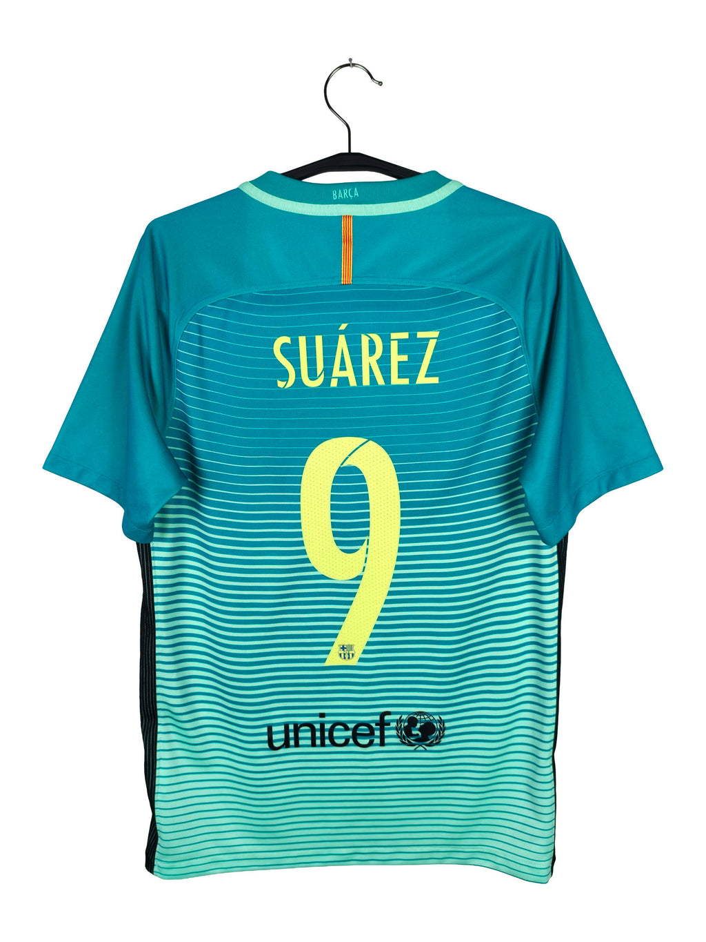 2016-17 Barcelona Third Shirt Suárez #9 - back view