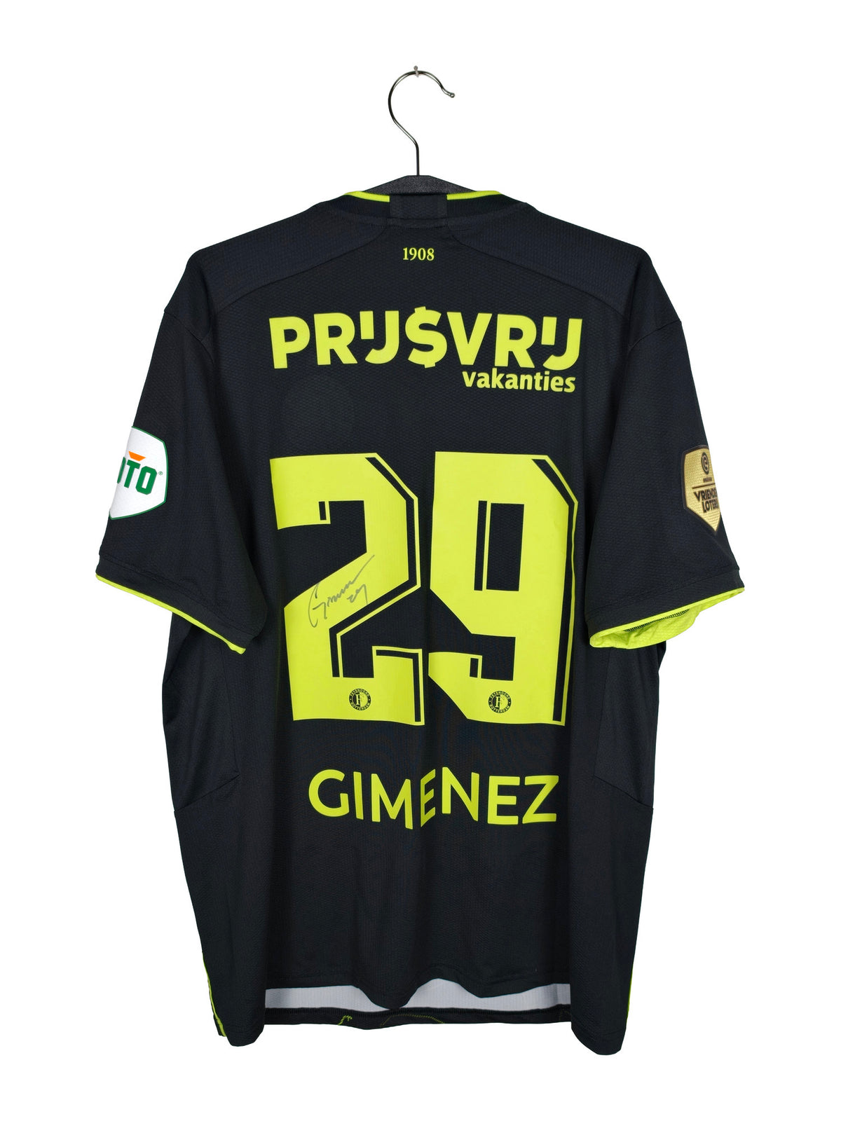 2023-24 Feyenoord Fourth Shirt Giménez #29 (Pro) (Signed) - back view