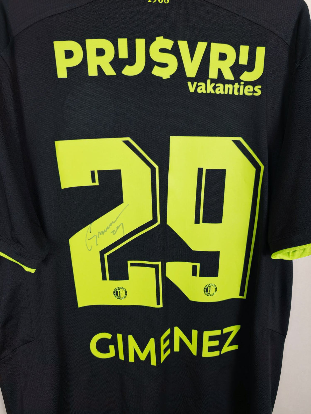 2023-24 Feyenoord Fourth Shirt Giménez #29 (Pro) (Signed) - detailed view
