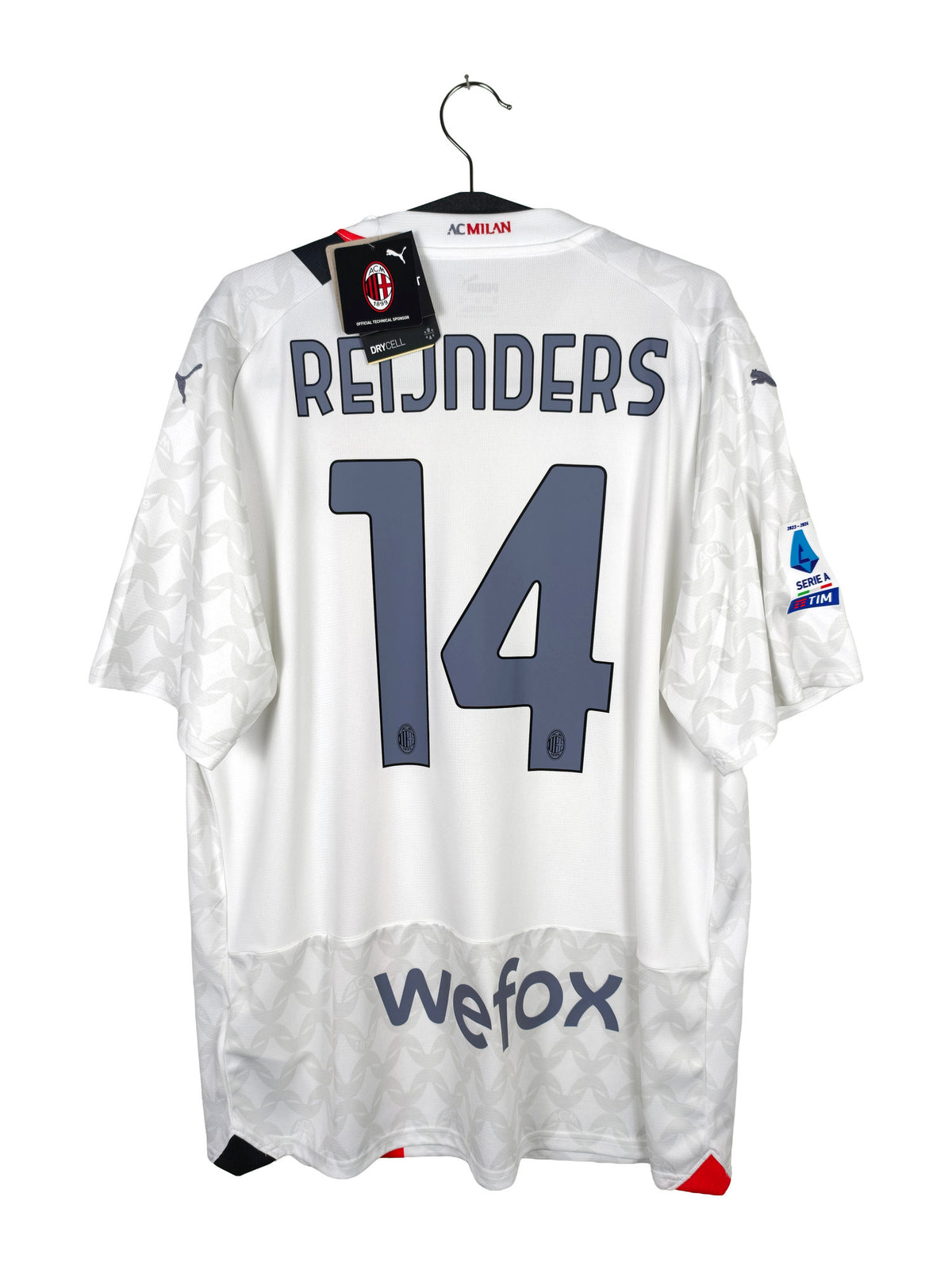 2023-24 AC Milan Away Shirt Reijnders #14 - back view