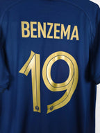 2022-23 France Home Shirt Benzema #19 - detailed view